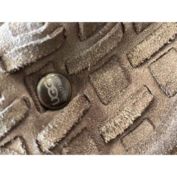 UGG Lynnea Arroyo Weave Chestnut Bootie Size 9 Beige Suede 2 Ways To Wear - Picture 12 of 12